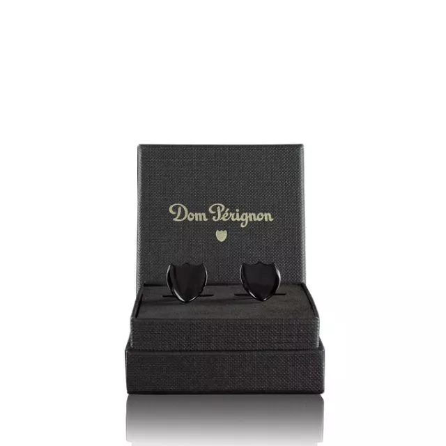 Dom Perignon Champagne Ultra Stylish Black Shield Cufflinks Bnib