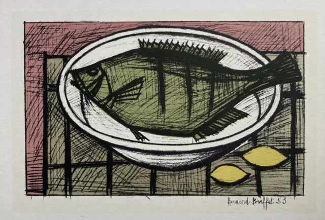 Bernard BUFFET : Estampe Poisson Mourlot 1968 signé