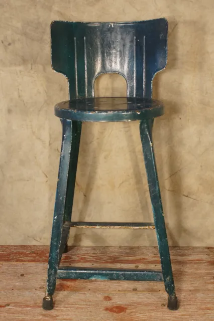 1940's 1950's Metal Kitchen Chair Stool 30.5" Tall 21" to Seat