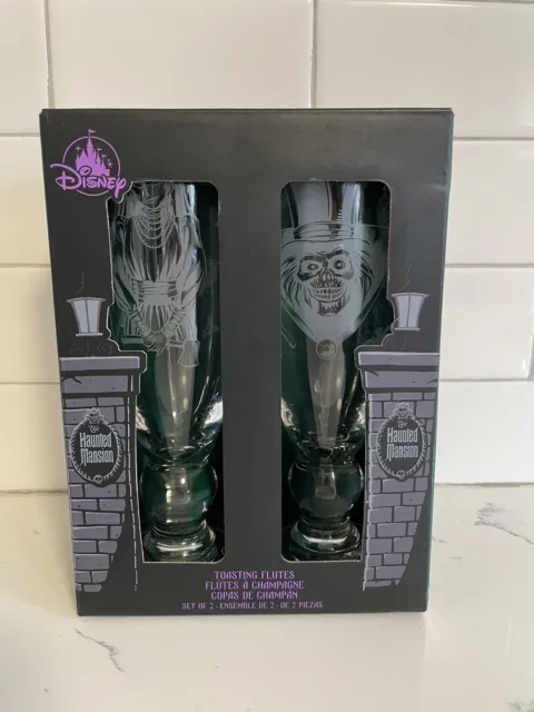 Disney Parks Exclusive Haunted Mansion Toasting Flutes Champagne Glasses