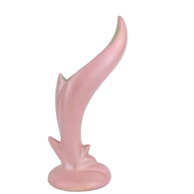 Van Briggle Lily Floral Vase Pastel Pink  8" Tall Smooth MCM Curve Beautiful 2