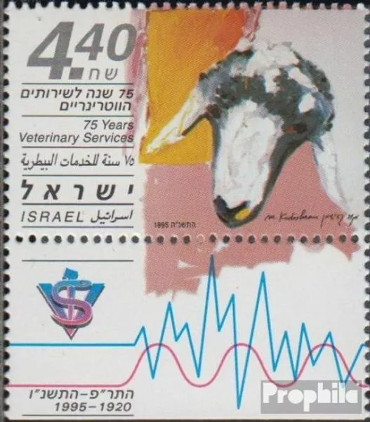 Israel 1348 con Tab (completa edición) nuevo con goma original 1995 Veterinärmed