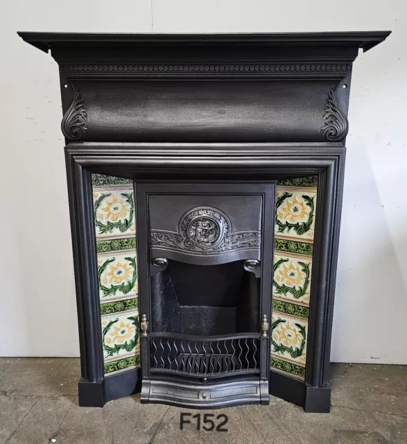 Victorian Cast Iron Tiled Fireplace - Fully restored - delivery available (F152)