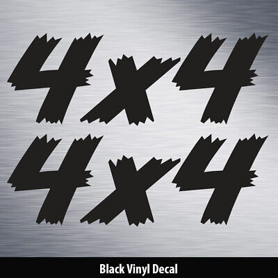 2 4x4 (e) Vinyl Decal Stickers Car Van Jeep Off Road Window Bumper Black