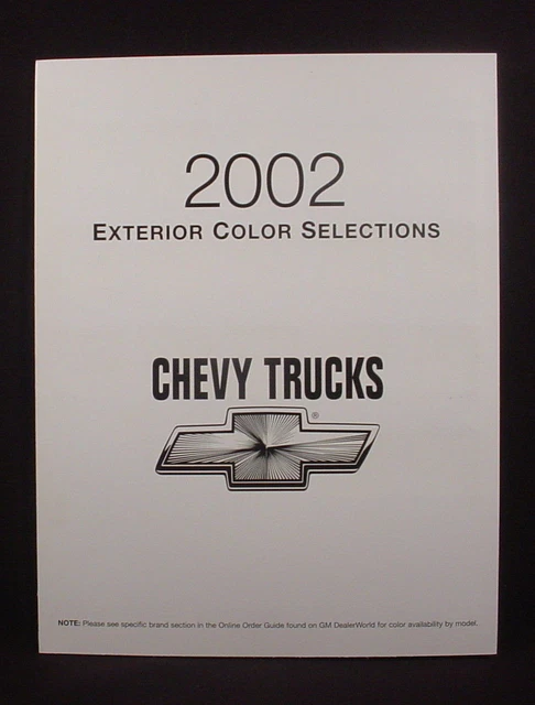 2002 Chevrolet Truck Exterior Color Selections - Silverado / Tahoe - Etc.
