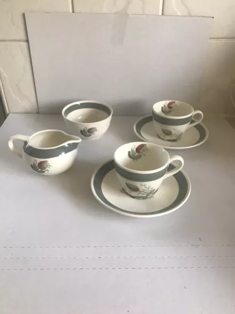 Vintage Crown Ducal A.G.R Co Ltd 2 Person Espresso Coffee Set - Gay Meadow 