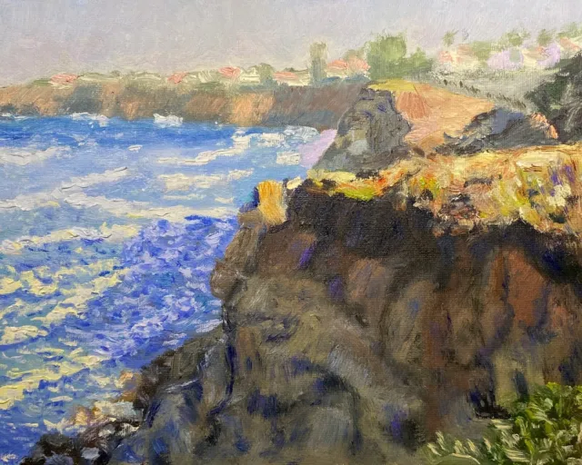 🎨✨ Sunset Cliffs San Diego, Painting on canvas ORIGINAL, Impressionist painting