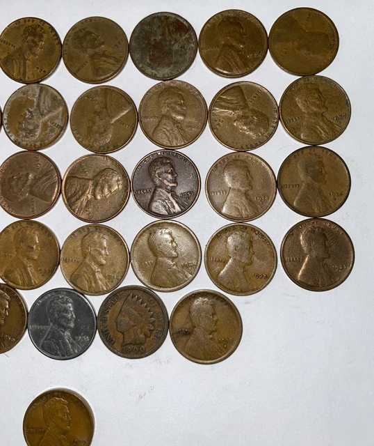 1 US Lincoln Wheat Cent Penny Roll 1943 Steel/1909-P AU/UNC (50 Coins) Vintage 9
