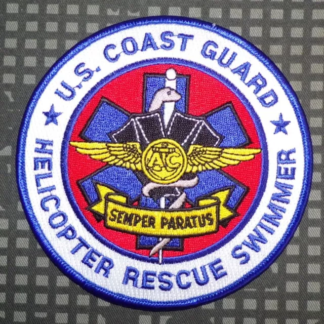 USCG US Coast Guard Helicopter Rescue Swimmer Full Color Patch