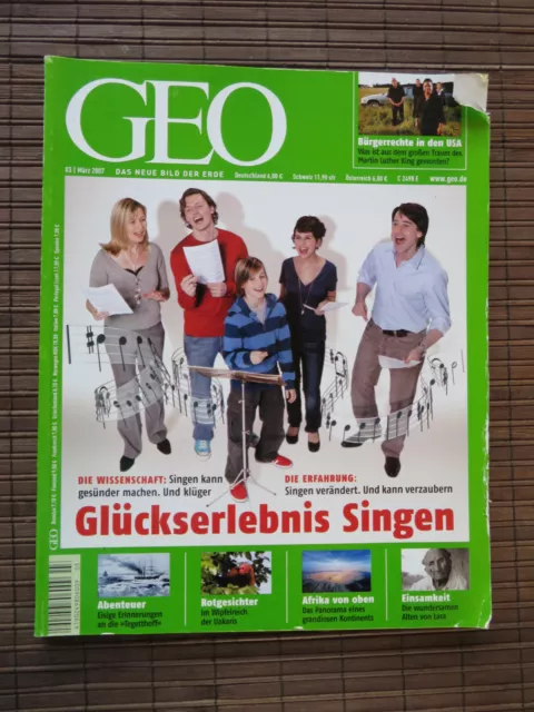 "Geo"- Thema Singen, Magazin Erde, Natur, Wissenschaft, Ernährung usw., 3/ 2007