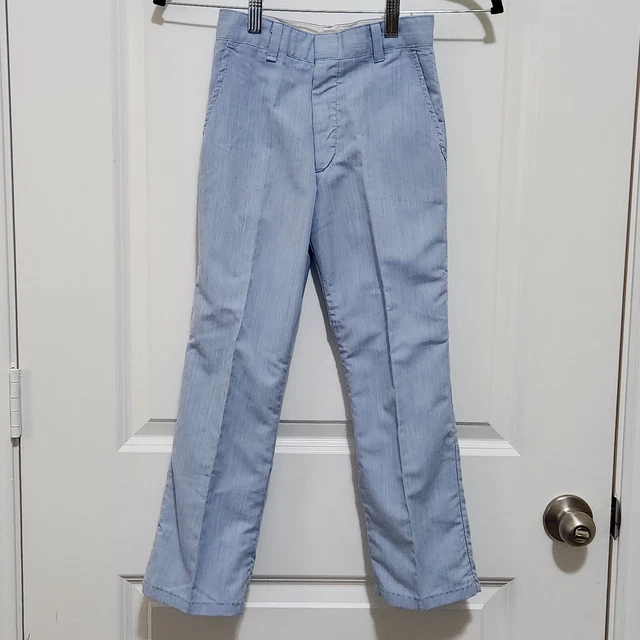 Vintage Billy The Kid Boys 8 Blue Striped Pants Permanent Press Snap Runs Small