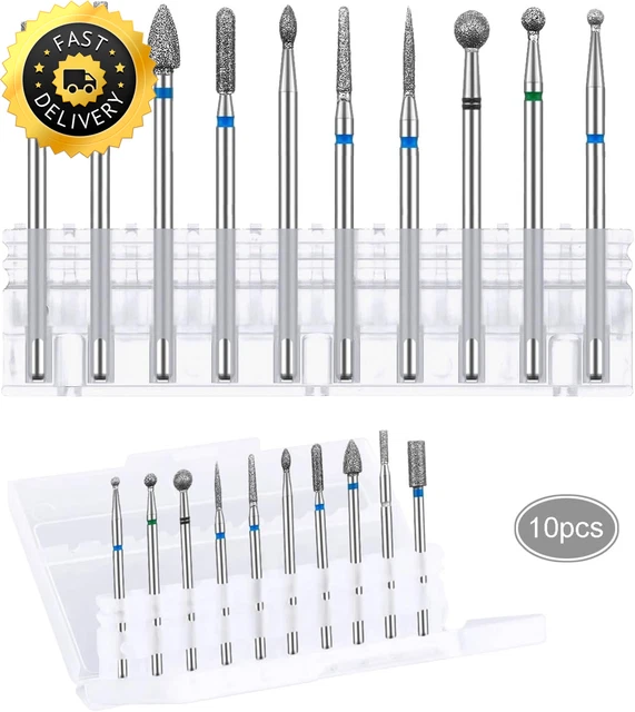 10 Pezzi Punte Fresa Unghie,Punta Da Trapano per Fresa Manicure Elettrica Profes