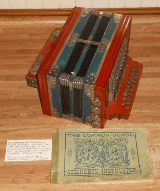 VTG 1890's? HOHNER ORNATE Accordion W/BOOKLET!  VERY NICE! CLEAN & WORKS! AS IS!