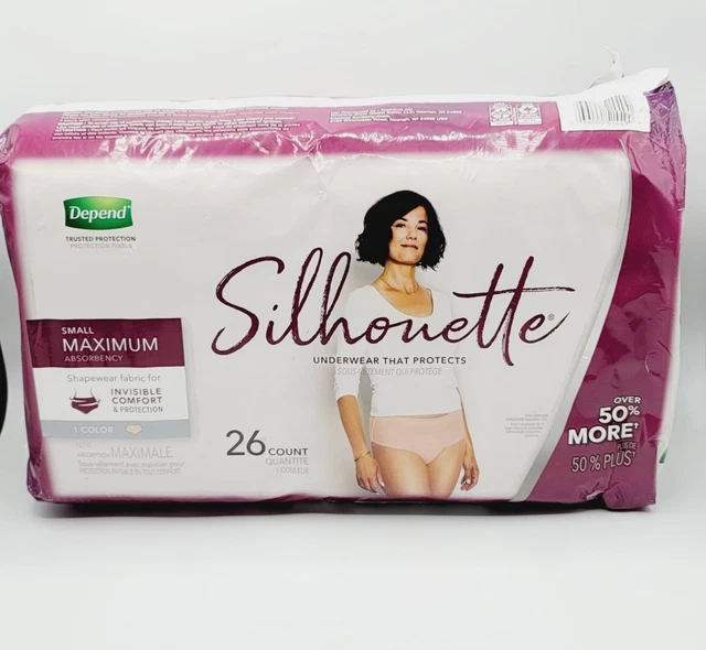 DEPEND SILHOUETTE INCONTINENCE & Postpartum Underwear for Women Small