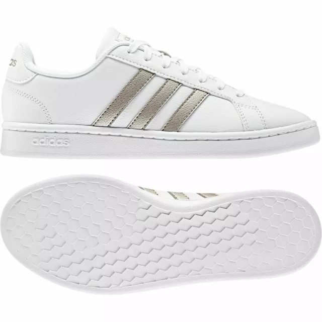 Adidas Grand Court Chaussures Femmes Baskets Bas Top de Sport Occasionnels Vente