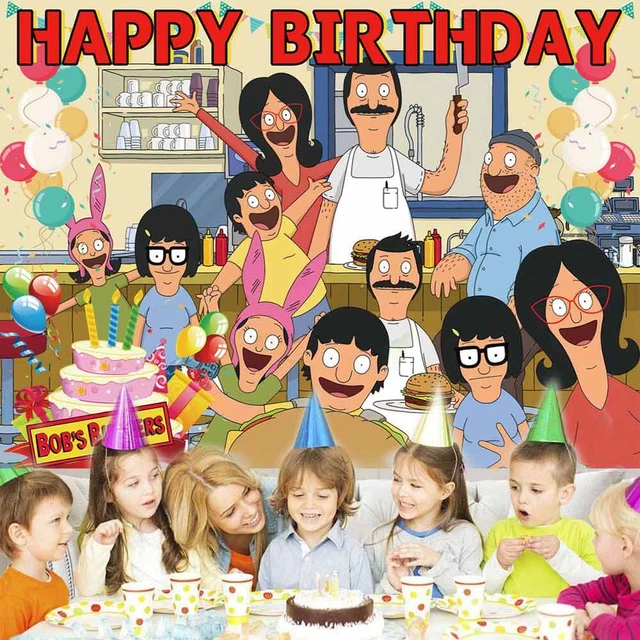 BOB'S BURGERS HAPPY Birthday Backdrop Banner Background Cartoon ...