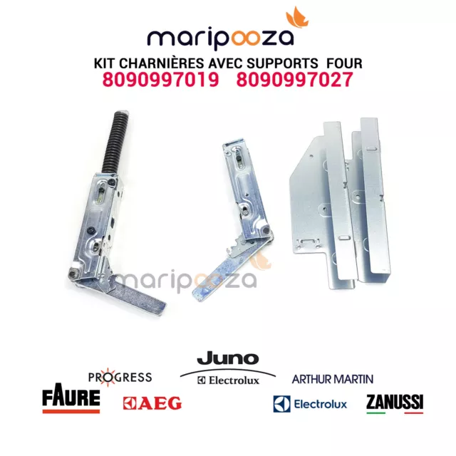 Kit charnières avec supports - 8090997019 - 8090997027 - Four Electrolux AEG