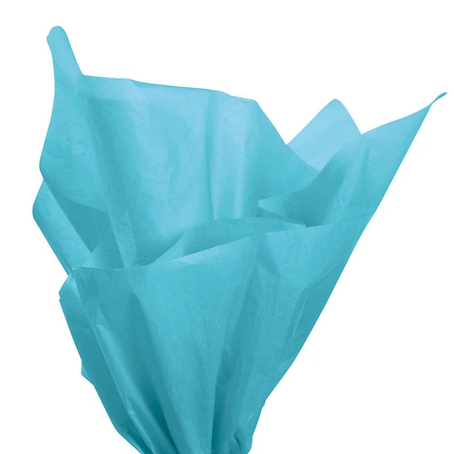 Tissue Paper Turquoise Blue 20" x 30" 120 Large Sheets Gift Wrap Ships Flat