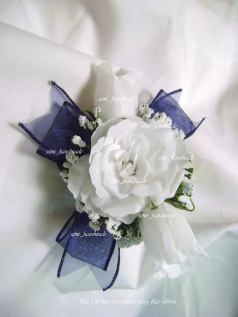 White~Ivory~Pink~Gold~Blue~Black~Silver~Champagne~Rose~Wrist~Pin~Corsage~Wedding