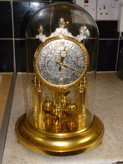 WORKING Master Nisshin 400 Day Japanese Anniversary Clock with Glass Dome