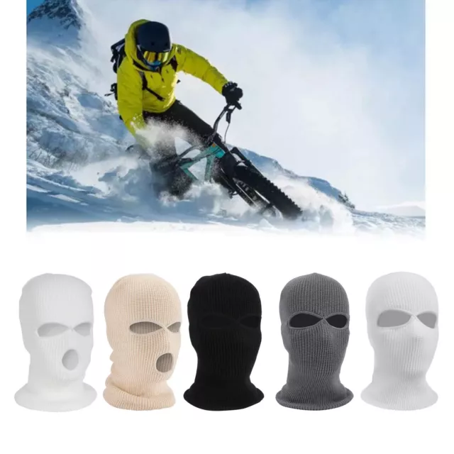 Masque de couverture élastique   trous cagoule tricot chapeau hiver ski