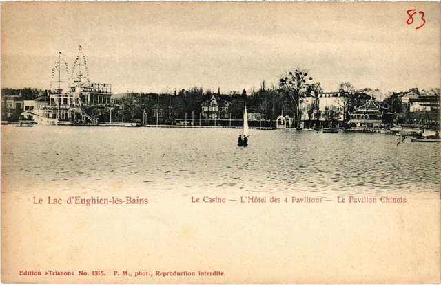 CPA Enghien les Bains Le Casino, Le Lac, Le Pavillon Chinois FRANCE (1308476)