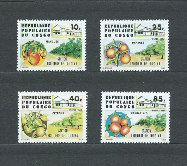 AFRIQUE CONGO - 1980 YT 604 à 607 FRUITS - TIMBRES NEUFS** MNH LUXE