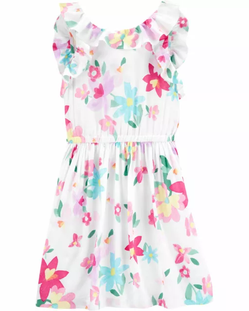 Carter's Girls Floral Flutter Poplin Dress Orig$36.00 PICK SIZE 7, 8, 12, 14 NEW