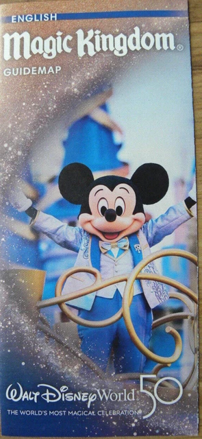 WALT DISNEY WORLD Magic Kingdom Guide map Brochure 50th Anniversary ...