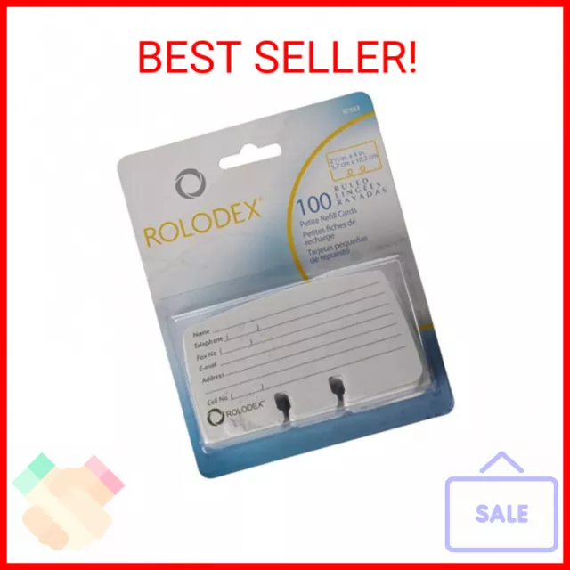 Rolodex Petite Refill Cards, 2 1/4 x 4, 100 Cards/Pack