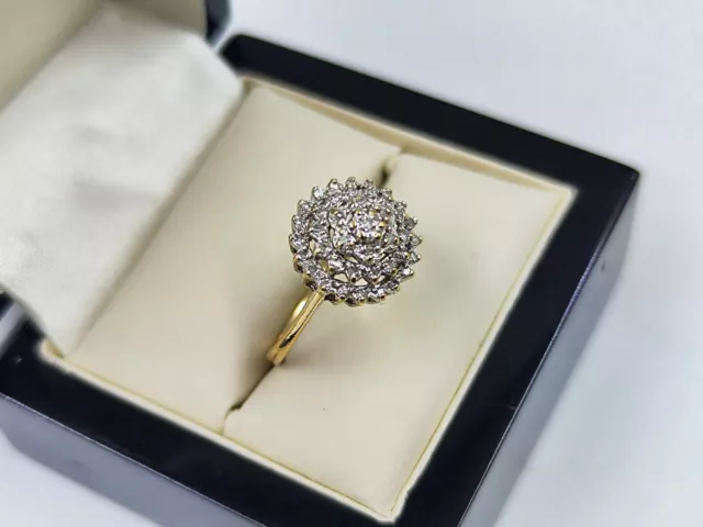 Vintage 9CARAT Gold Ring Diamond Size P1/2  Hallmarked