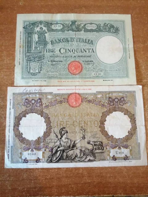 Regno Coppia 100 Lire Aquila 50 Lire Barbetti