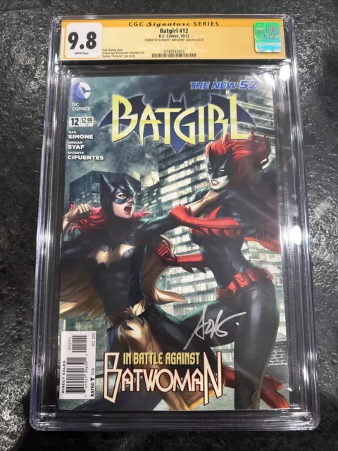 Batgirl #12 CGC 9.8 SS Signed By Artgerm Stanley Lau Cover HTF New 52