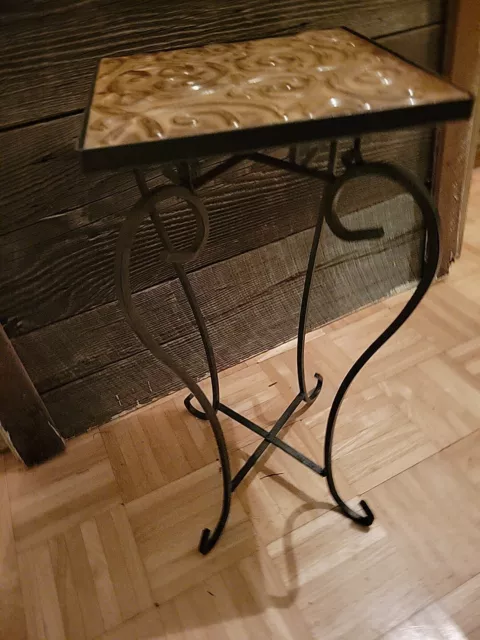 wrought iron and tile vintage Plant Table
