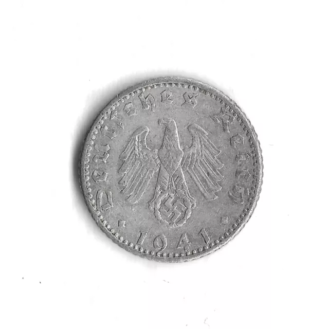 1941 A Germany Third Reich 50 Reichspfennig World Coin - KM# 96