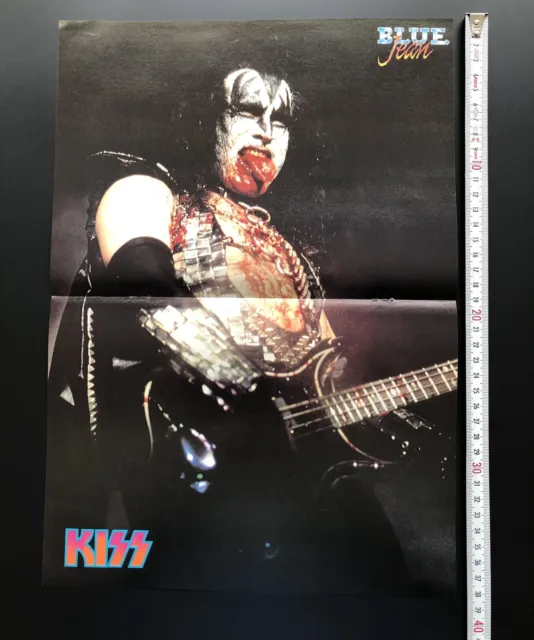 Gene Simmons (KISS) b/w R.E.M. Turkish magazine centerfold poster super rare!