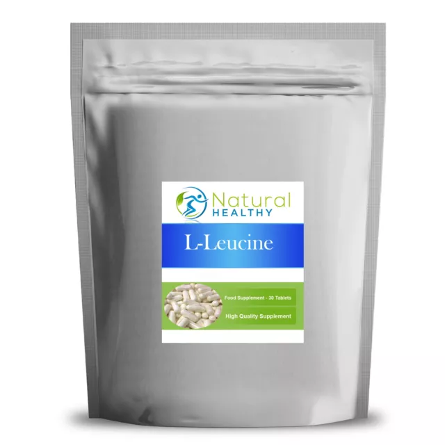 30 L-Leucine Amino Acid VEGAN Capsules - UK Made - High Quality Supplement