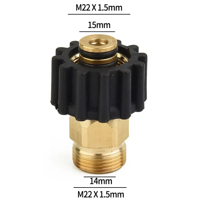 Female M22 15mm (Standard) To Male M22 14mm Adapter Plug Pressure Washer Parts