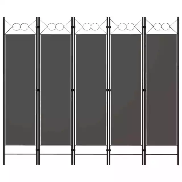 Room Divider Screen 5 Panel Folding Free Standing Partition Grey 200x180cm