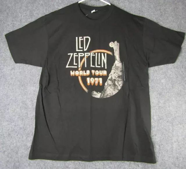 2007 Led Zeppelin Shirt Mens XL Extra Large Black World Tour 1971 New Deadstock