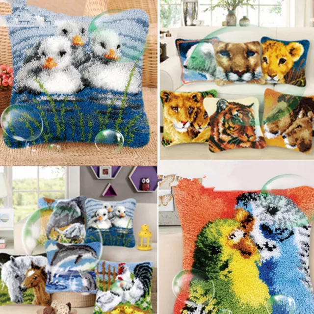 Animals Cushion Cover Making kits Latch Hook Rug For Adults Beginners Embroidery