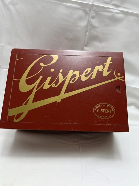 Vintage Empty Red Wood Cigar Box - Fabrica De Tabacos de GISPERT y Cia Robusto
