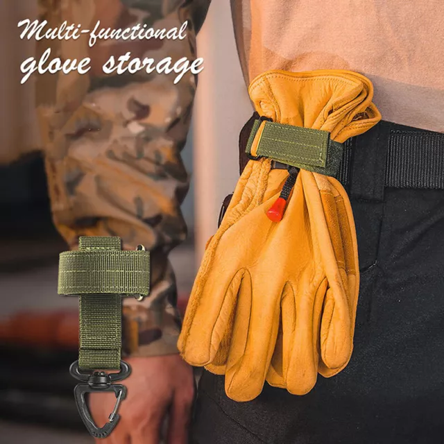 Outdoor Keychain Tactical Gear Clip Keeper Pouch Belt Keychain Webbing Gloves XI