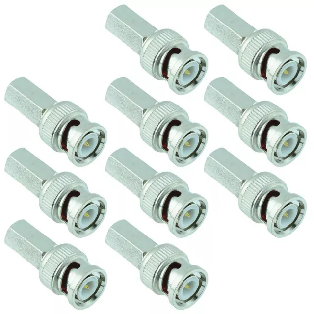 10 x BNC Male Twist On Plug Coaxial Cable Adapter Connector RG58/U