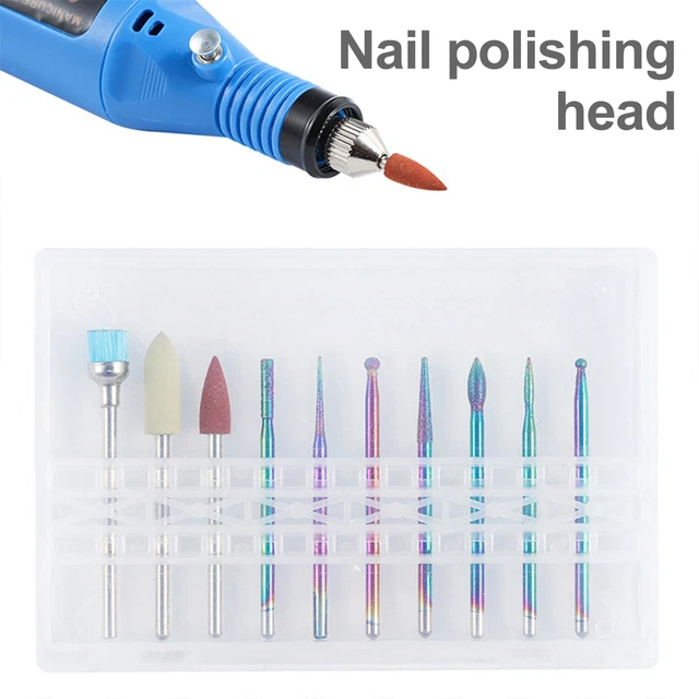 1 juego de taladro de máquina de uñas resistente a la corrosión Trim Nails Mix Style taladro
