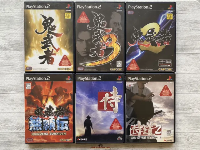 SONY PS2 Onimusha 1 2 3 & Buraiden & Way of the Samurai 1 & 2 set from Japan