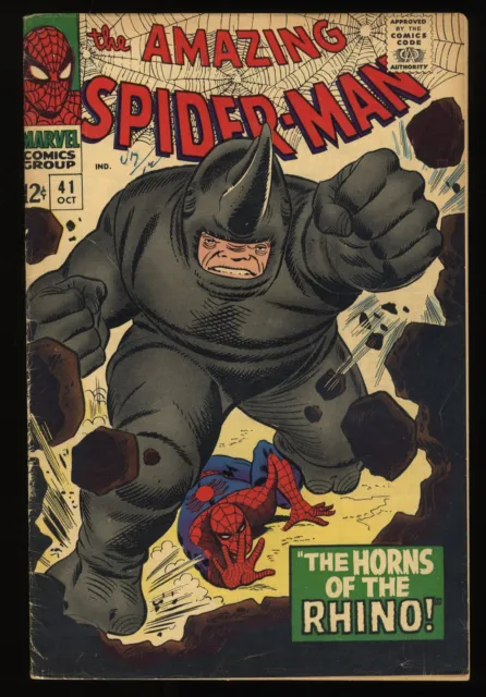 Amazing Spider-Man #41 VG+ 4.5 1st Appearance Rhino! Stan Lee! Marvel 1966