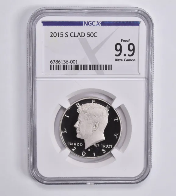 Proof 9.9 UCam 2015-S CLAD Kennedy Half Dollar 50c NGC X NGCX *0353