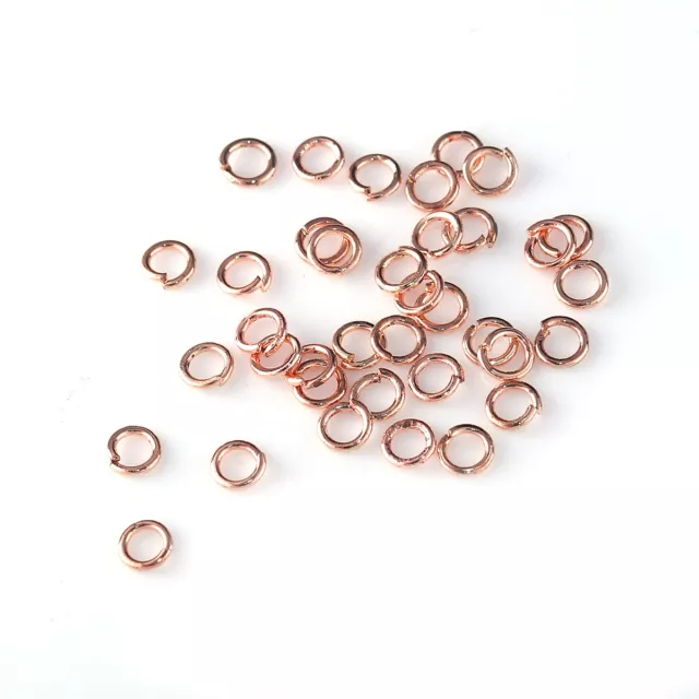 100 x ROSE GOLD PLATED Alloy Open Jump Rings Findings Round 3 4 5 6 7 8 10mm dia