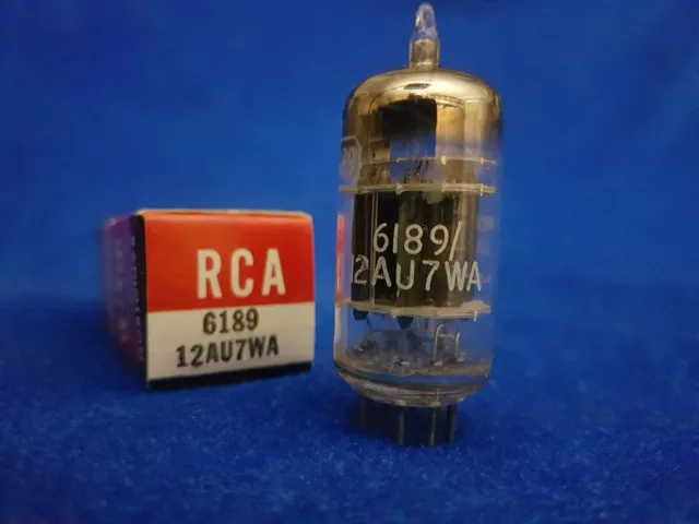 1950's RCA 12AU7 WA / 6189 / ECC82 NOS /NIB Black Plate SQUARE Getter 3 Mica